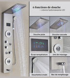 Colonne Douche Hydromassante LED 4 Jets Massage Tête Pluie Affichage Digital