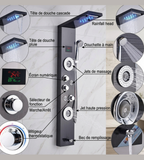 Colonne Douche Hydromassante LED 4 Jets Massage Tête Pluie Affichage Digital