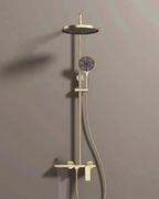 Colonne de Douche Mitigeur 3 Voies Tête Pluie Ronde Douchette Bec Cascade