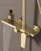 Colonne de Douche Mitigeur 3 Voies Tête Pluie Ronde Douchette Bec Cascade