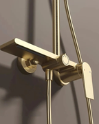 Colonne de Douche Mitigeur 3 Voies Tête Pluie Ronde Douchette Bec Cascade