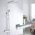 Colonne Douche Thermostatique Acier Inoxydable 304 Chrome Carré