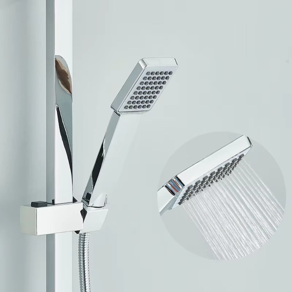 Colonne Douche Thermostatique Acier Inoxydable 304 Chrome Carré