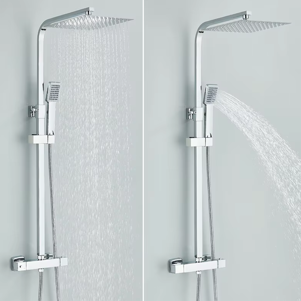 Colonne Douche Thermostatique Acier Inoxydable 304 Chrome Carré