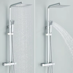 Colonne Douche Thermostatique Acier Inoxydable 304 Chrome Carré