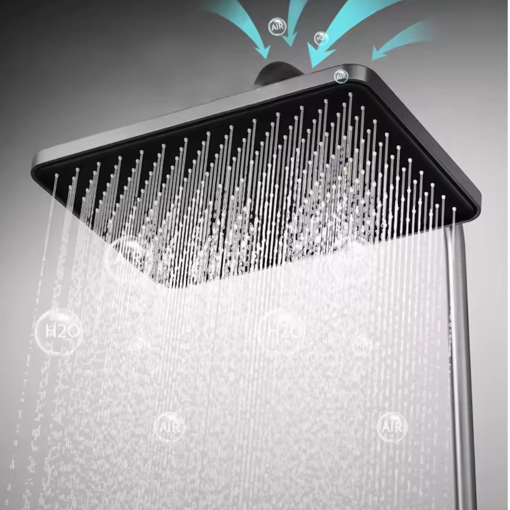 Colonne de Douche Thermostatique LED Rectangulaire 4 Modes