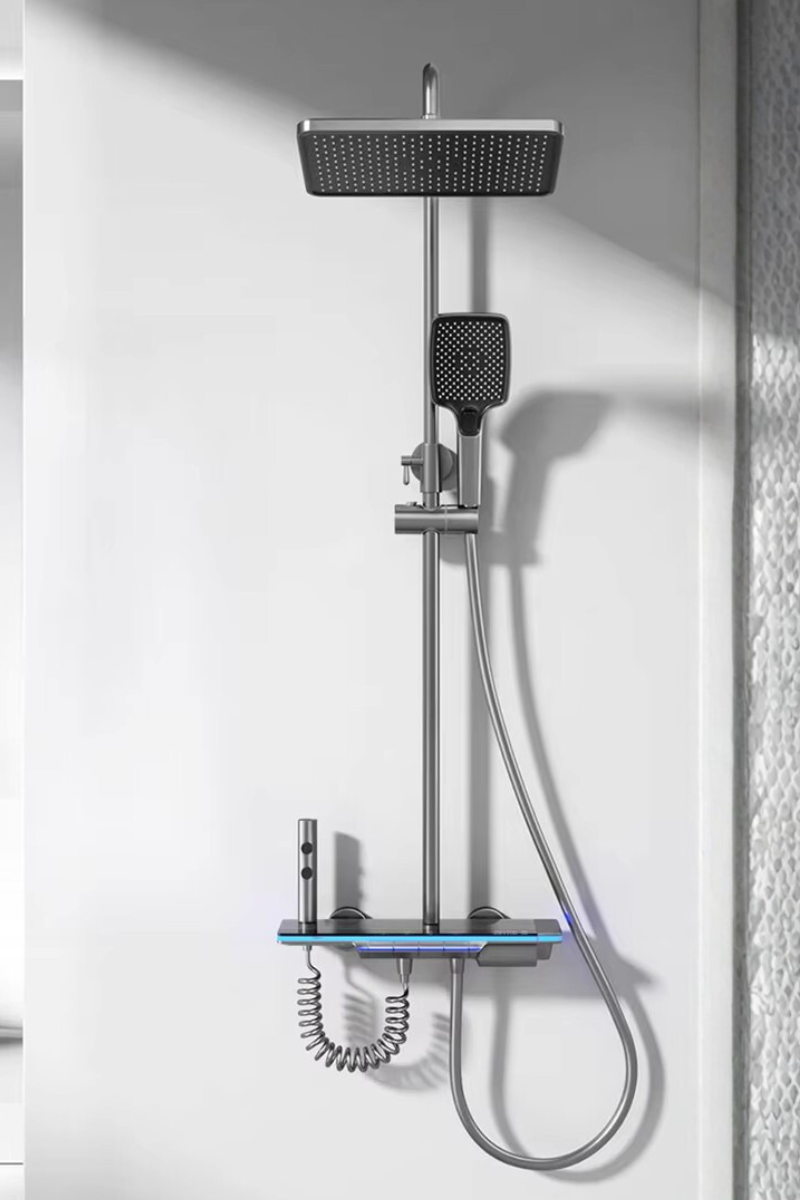 Colonne de Douche Thermostatique LED Rectangulaire 4 Modes