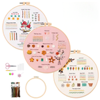 Kit de Broderie pour Débutant 3 Pièces - Set Complet avec Accessoires