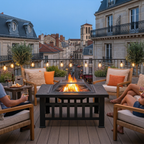 Brasero Extérieur 3 en 1 - Kit Complet Barbecue, Foyer & Bac - 81x81x32cm