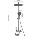 Colonne de Douche LED Affichage Température Tête Carrée 30cm 4 Modes Réglable