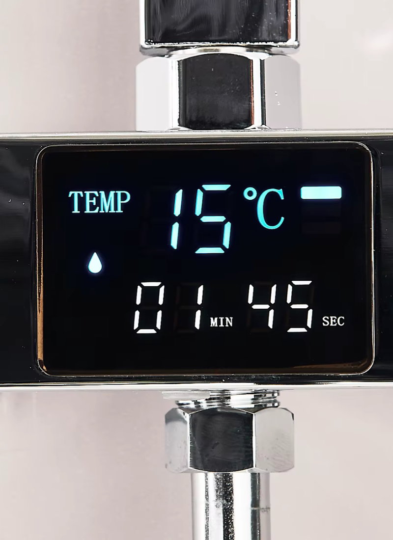 Colonne de Douche Thermostatique Affichage Digital Pluie 29x19cm
