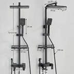 Colonne de Douche Thermostatique Affichage Digital Pluie 29x19cm