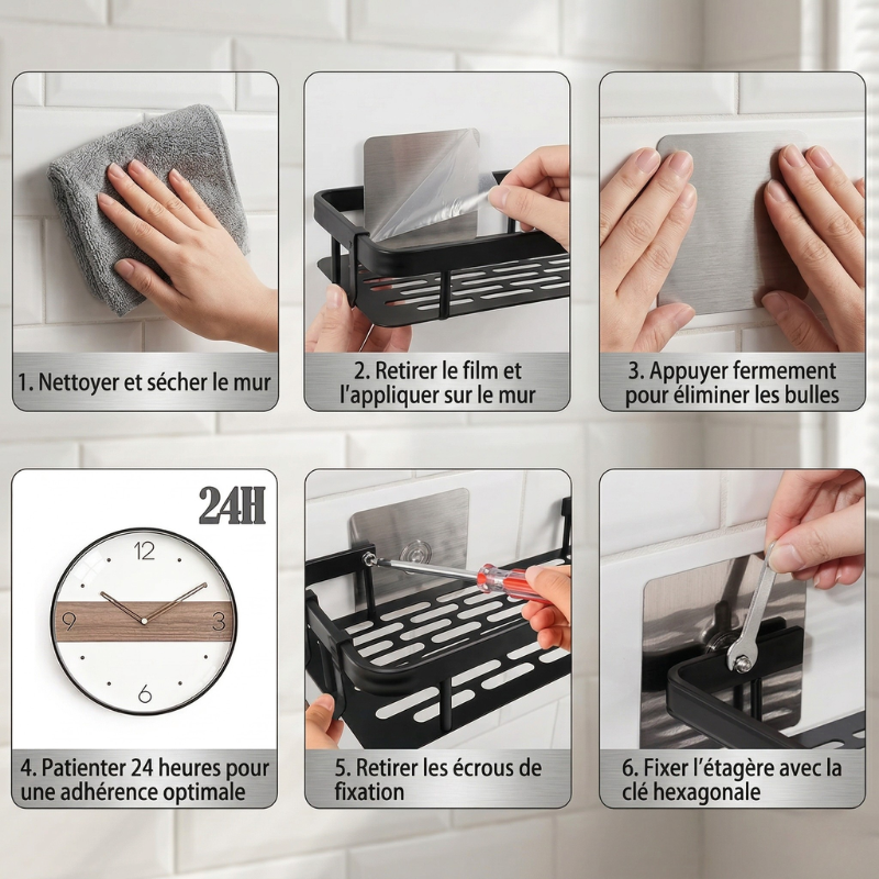 Étagère de douche sans perçage
