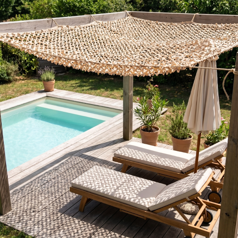 Filet de camouflage renforcé beige