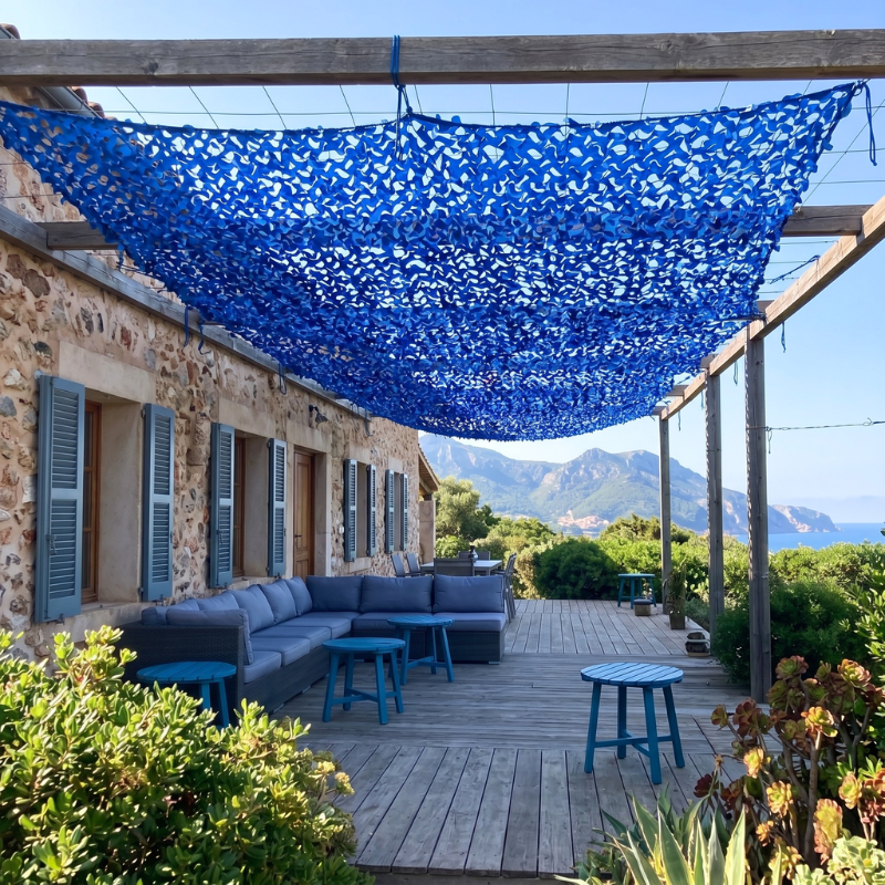 Filet de camouflage renforcé bleu